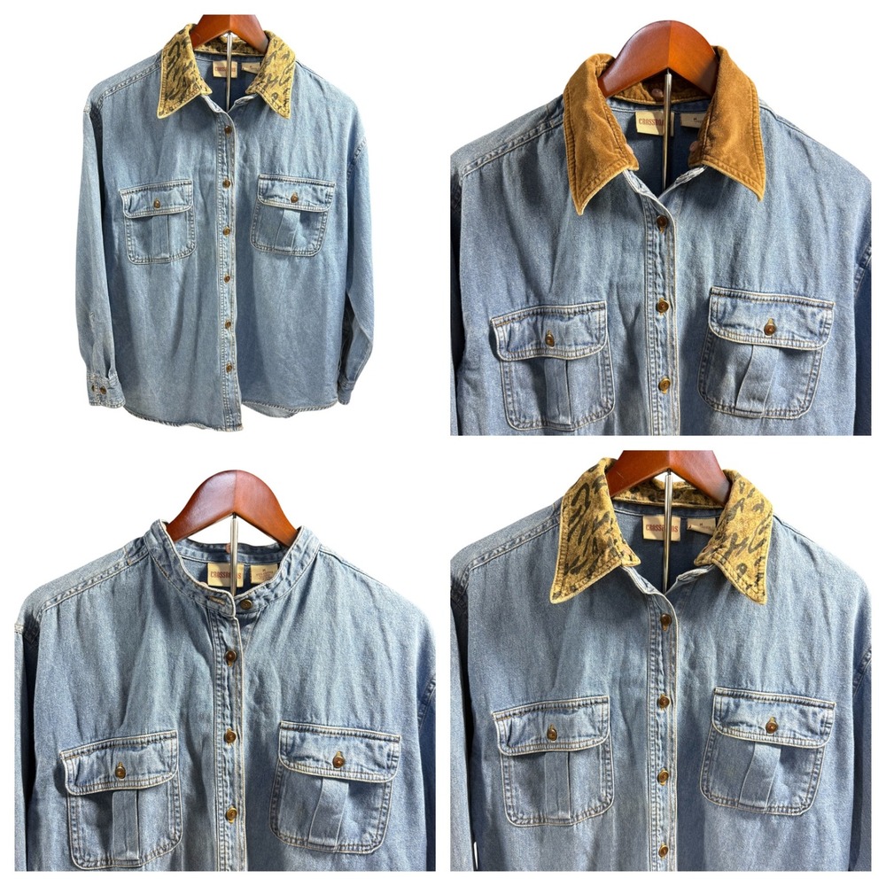 Vintage Crossroads Denim Shirt Medium
Interchangeable Collar 80s 90s Hong Kong